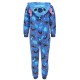 Stitch Disney Niebieski, polarowy kombinezon, dziecięce onesie z kapturem