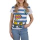 White and Blue Striped T-shirt with Short Sleeves MINIONS