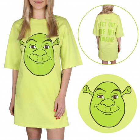 Shrek Zielona, damska koszulka nocna, bawełniana koszulka do spania