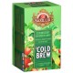 BASILUR Cold Brew - Owocowa herbata bezkofeinowa z aromatem truskawki, ogórka i mięty, herbata na zimno w saszetkach 20 x 2 g