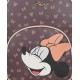 Disney Myszka Minnie Brązowy plecak skórzany, damski plecak miejski 34x24x12 cm