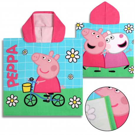 Peppa Pig Children's Towel, Hooded Poncho for Girls 55x110 cm OEKO-TEX