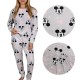 DISNEY Mickey Mouse Pijama de terciopelo gris de manga larga para mujer, plus size