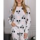 DISNEY Mickey Mouse Pijama de terciopelo gris de manga larga para mujer, plus size