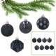 Anthracite Christmas tree baubles, set of plastic baubles, Christmas tree ornaments 6cm, 8 pcs.