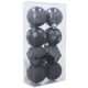 Anthracite Christmas tree baubles, set of plastic baubles, Christmas tree ornaments 6cm, 8 pcs.