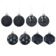 Anthracite Christmas tree baubles, set of plastic baubles, Christmas tree ornaments 6cm, 8 pcs.