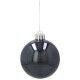 Anthracite Christmas tree baubles, set of plastic baubles, Christmas tree ornaments 6cm, 8 pcs.