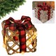 Jute gift with LED bow, Christmas decoration 15cm