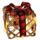 Jute gift with LED bow, Christmas decoration 15cm