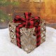 Jute gift with LED bow, Christmas decoration 15cm