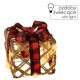 Jute gift with LED bow, Christmas decoration 15cm