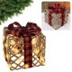 Jute gift with LED bow, Christmas decoration 25cm