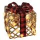 Jute gift with LED bow, Christmas decoration 25cm