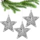 Adornos estrella de Navidad plateados, juego de adornos calados, adornos para el árbol de Navidad 10,5 cm, 3 uds.