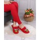 The Grinch Women&#039;s slippers, red, velour home shoes