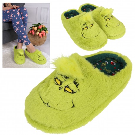 Grinch Damesslippers/thuisslippers, groen, harig